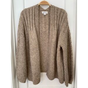 Velvet by Graham & Spencer Beverlee Alpaca Open Cardigan Sweater Oatmeal / Sz XL